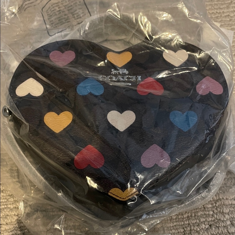 Coach Heart-Shaped Bag with Colorful Hearts